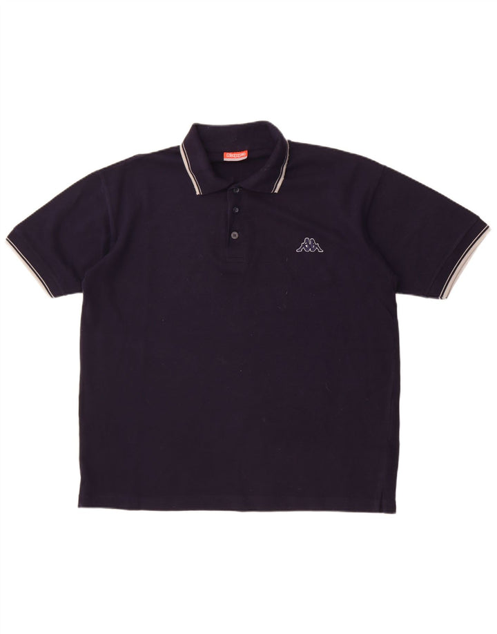 Camisa polo masculina Kappa de algodão azul marinho médio