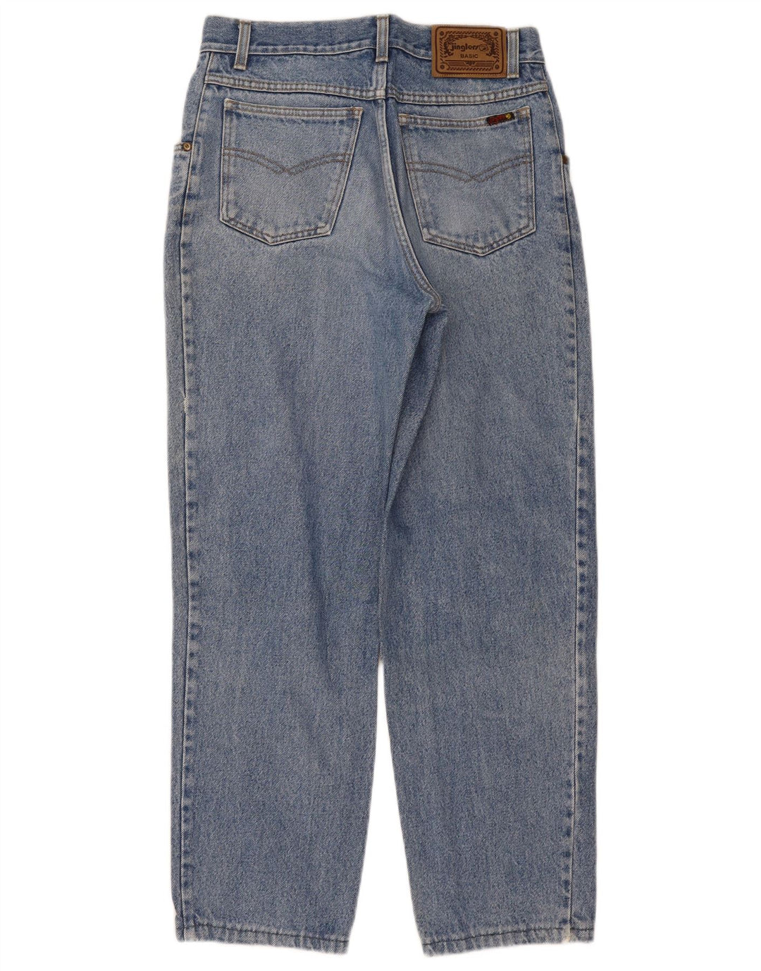JINGLERS Jeans retos femininos básicos W32 L28 algodão azul