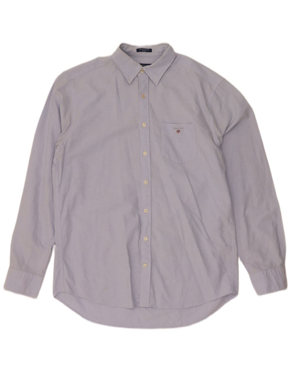 Camisa masculina Gant Regular Fit tamanho 41/42 16 1/2 grande algodão azul