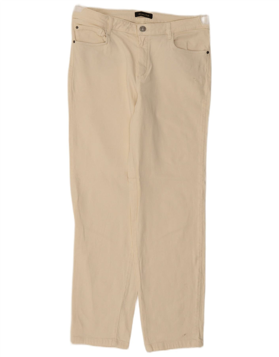 Jeans reto feminino Massimo Dutti EU 42 grande W32 L28 bege