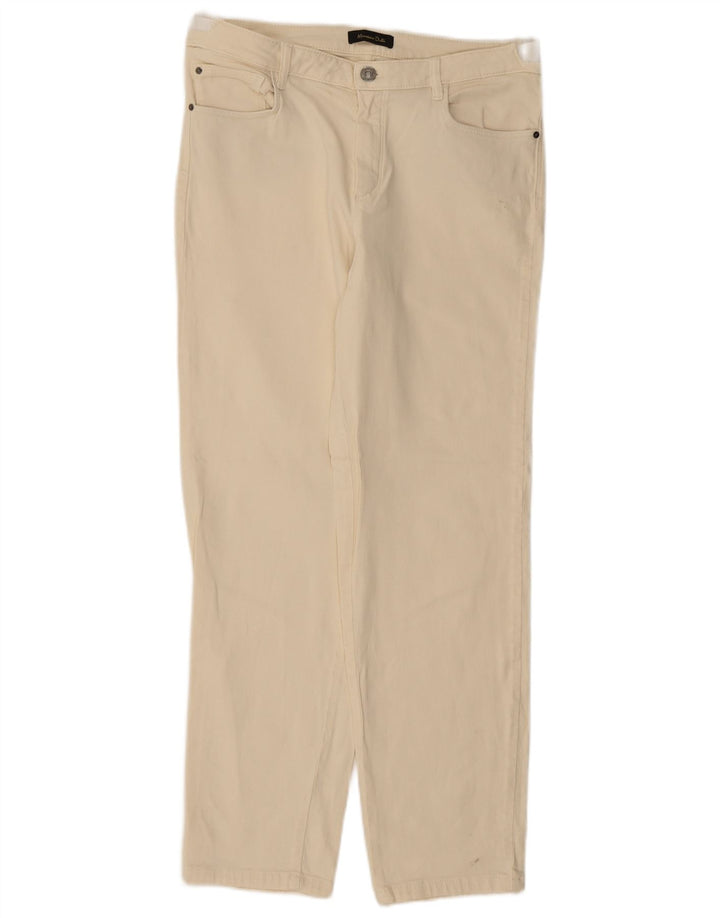 Jeans reto feminino Massimo Dutti EU 42 grande W32 L28 bege