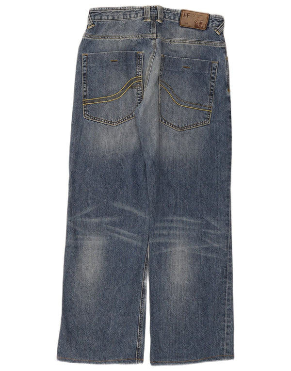 Calça jeans masculina Fat Face de perna larga W30 L29 algodão azul
