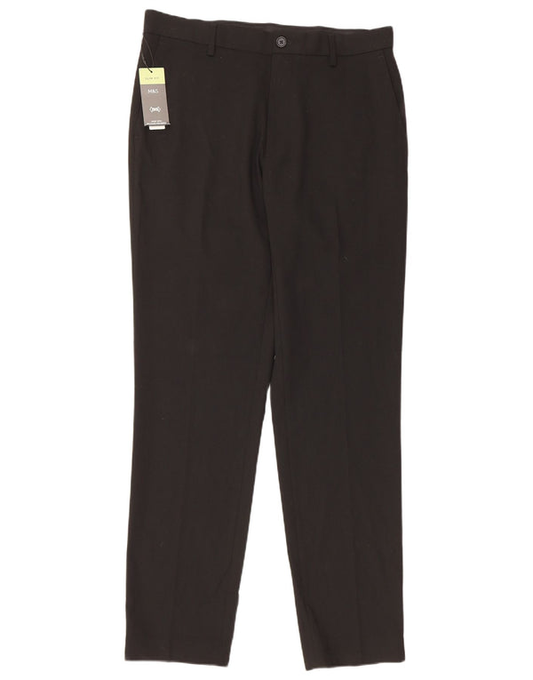 Calça Chino Masculina Slim Fit Marks & Spencer W32 L31 Poliéster Preto