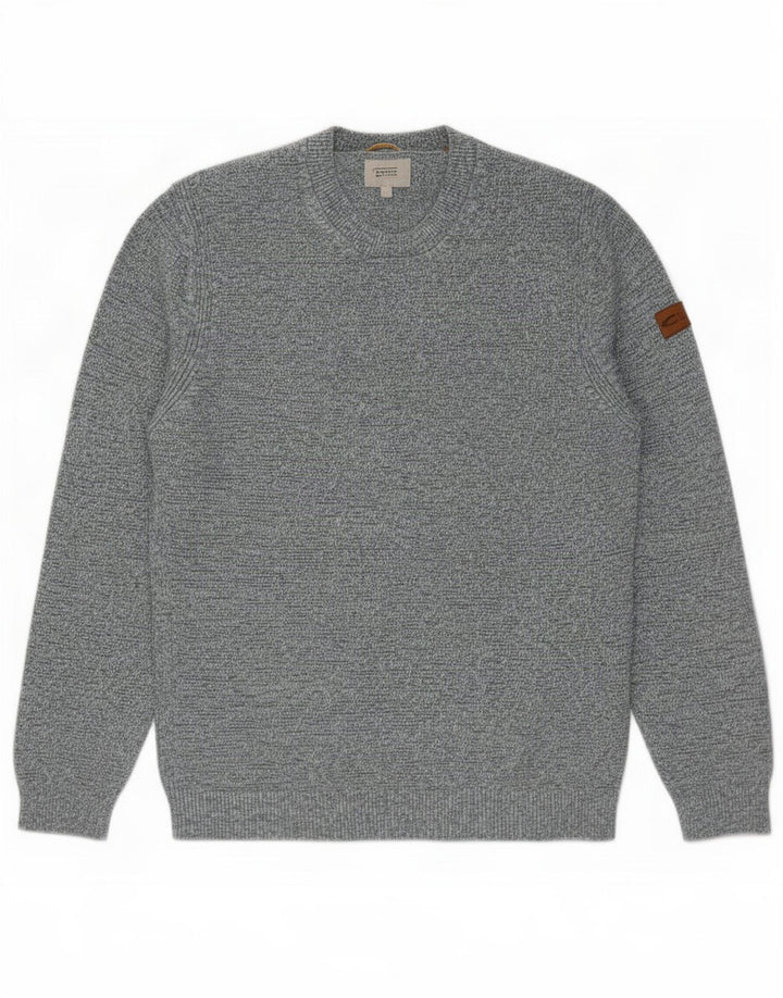 Suéter masculino Camel Active com gola redonda e algodão manchado azul grande