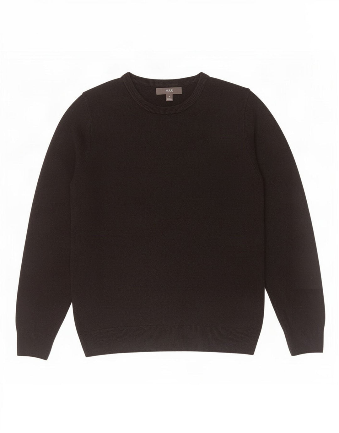 Suéter masculino Marks & Spencer com gola redonda, acrílico preto médio