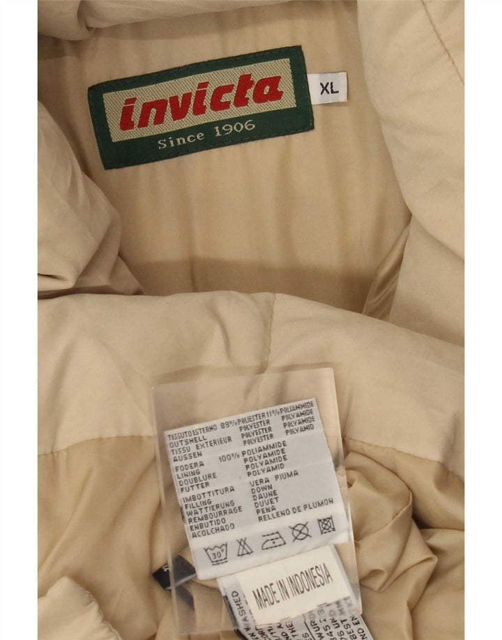 Casaco feminino acolchoado com capuz e capuz Invicta UK 18 XL bege poliéster