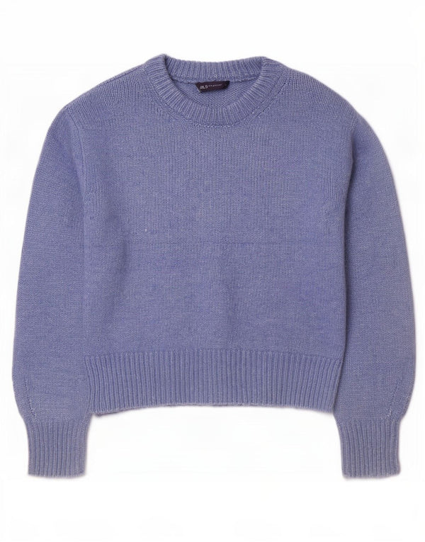 Suéter feminino Marks & Spencer com gola redonda grande, Reino Unido 14, azul médio