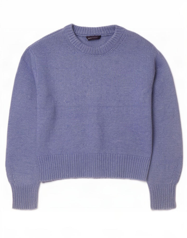 Suéter feminino Marks & Spencer com gola redonda grande, Reino Unido 14, azul médio