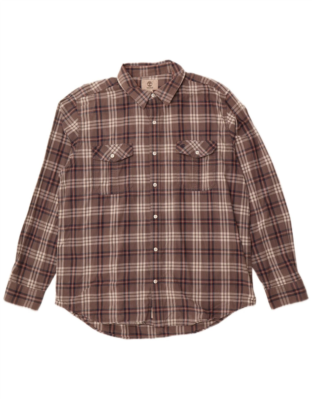 Camisa masculina Regular Fit TIMBERLAND XL algodão xadrez cinza