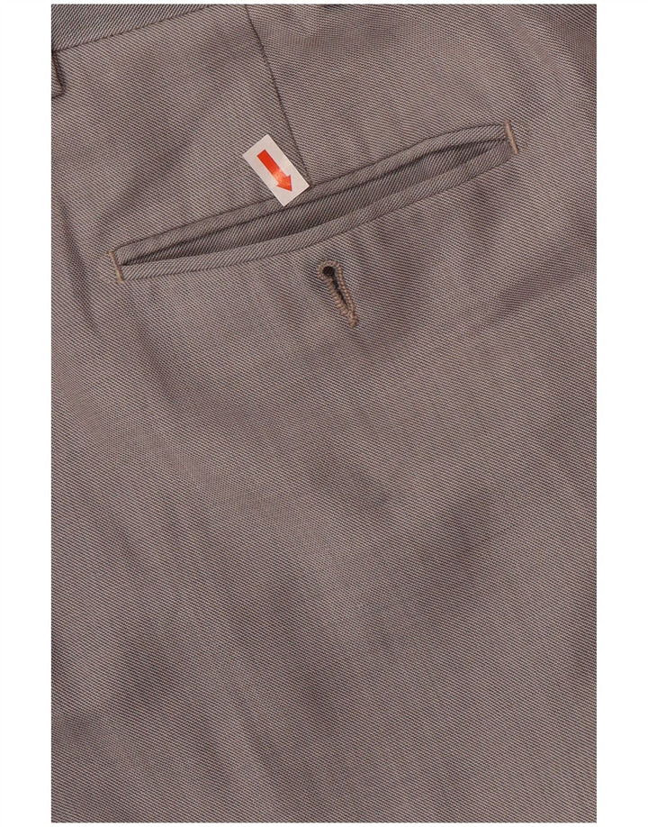 Calça masculina de terno reto Marks & Spencer W34 L26 lã cinza