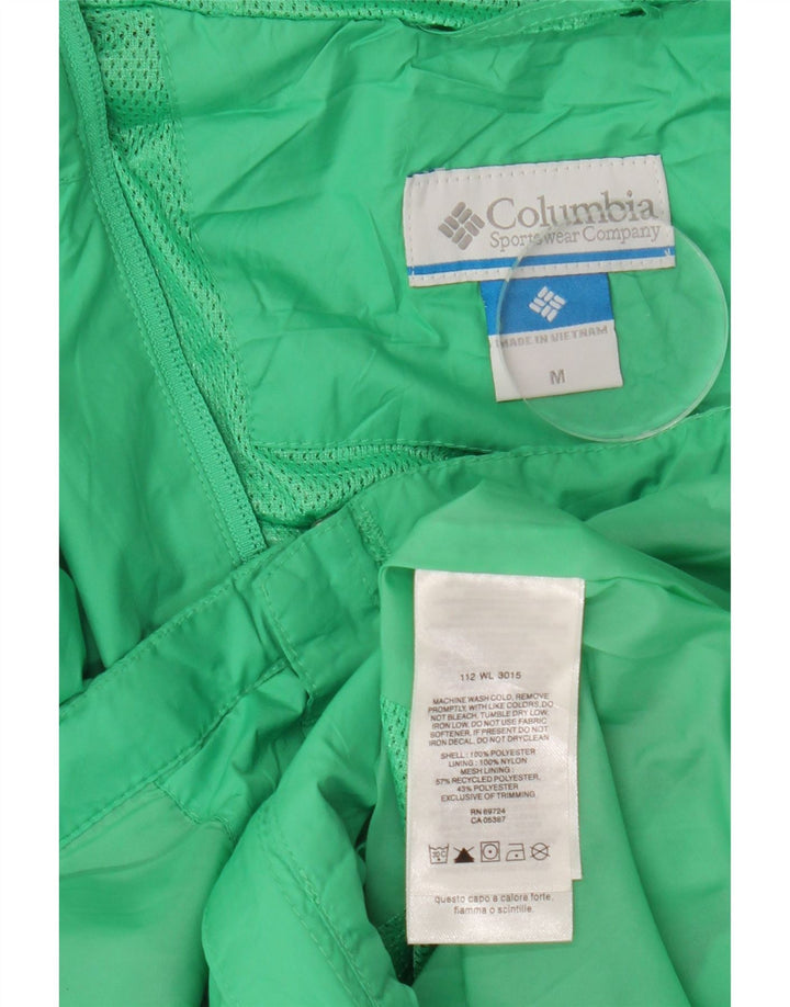 Jaqueta de chuva feminina com capuz Columbia UK 14 poliéster verde médio
