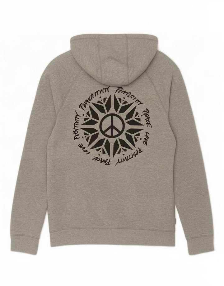 Vans Mens Graphic Hoodie Jumper Médio Cinza Algodão
