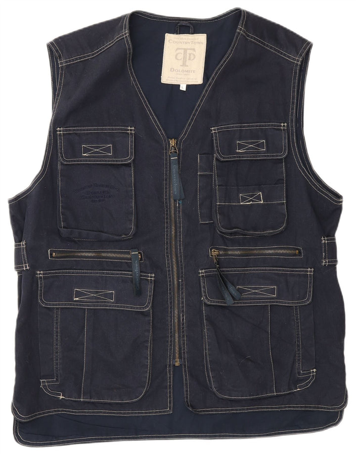 Colete utilitário masculino Dolomite UK 40 grande algodão azul marinho