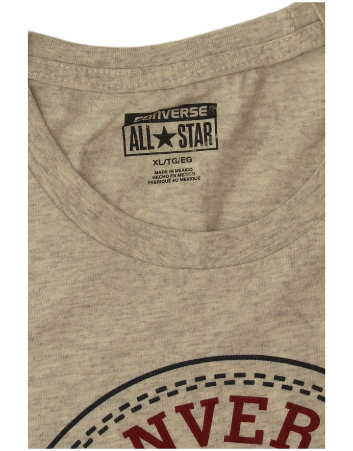 Camiseta Converse masculina gráfica Top XL cinza manchado
