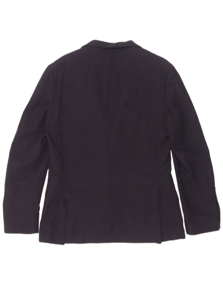 Jaqueta blazer masculina Massimo Dutti com 2 botões UE 48 lã azul marinho médio