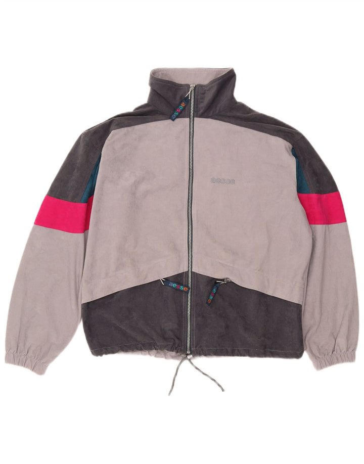 Jaqueta feminina AESSE IT 46 grande cinza colorblock poliéster