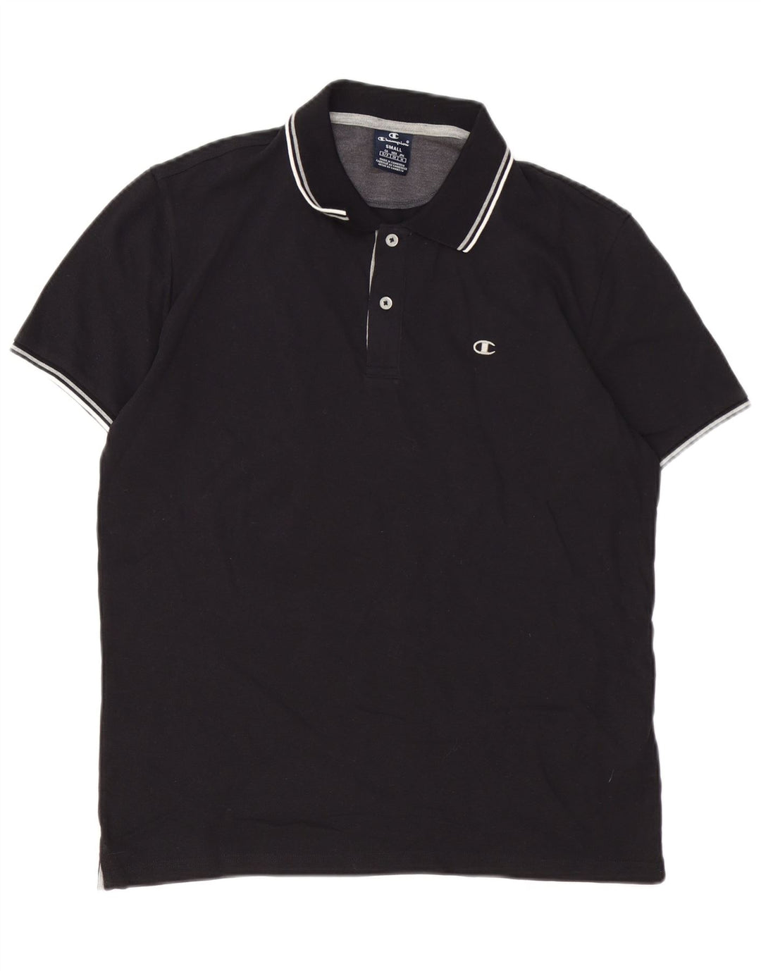 Camisa polo masculina CHAMPION pequena de algodão preto
