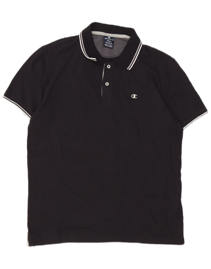 Camisa polo masculina CHAMPION pequena de algodão preto