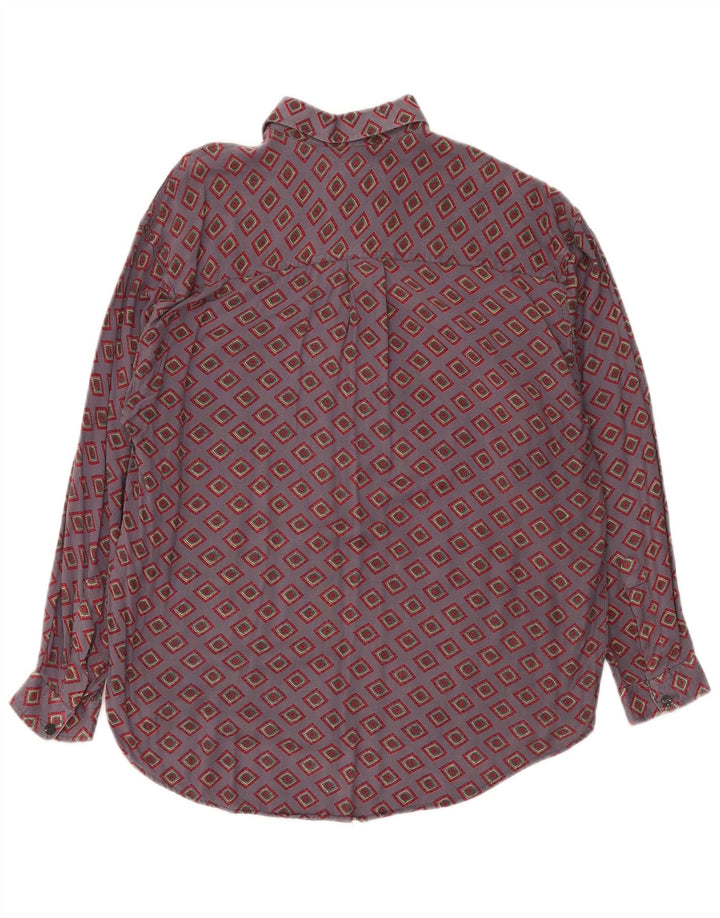 Camisa masculina Orso Poeta média roxa viscose geométrica