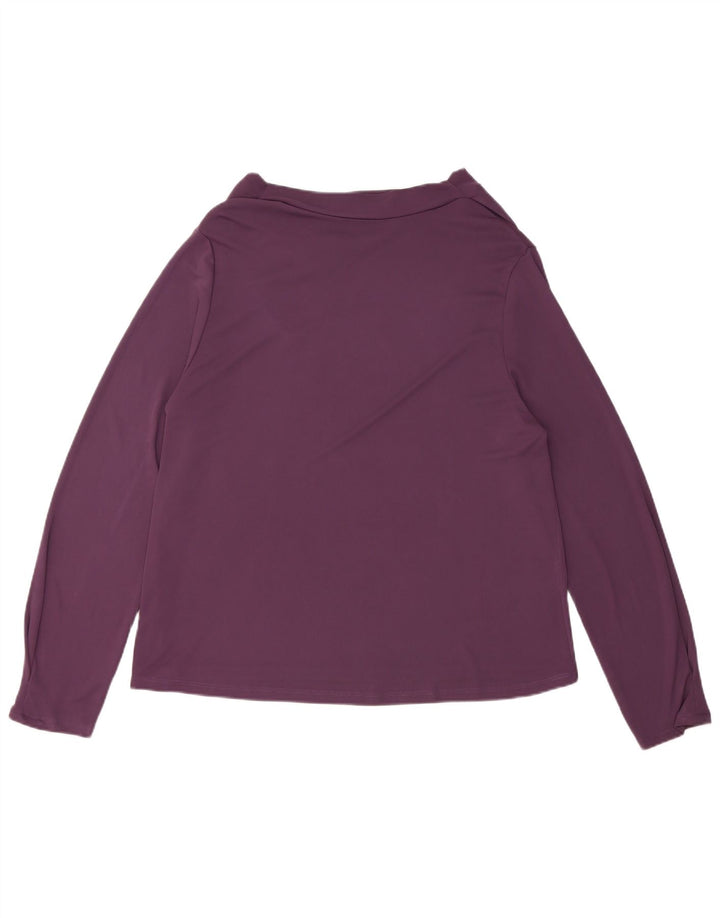Zara Womens Regular Top Manga Longa UK 18 XL Roxo
