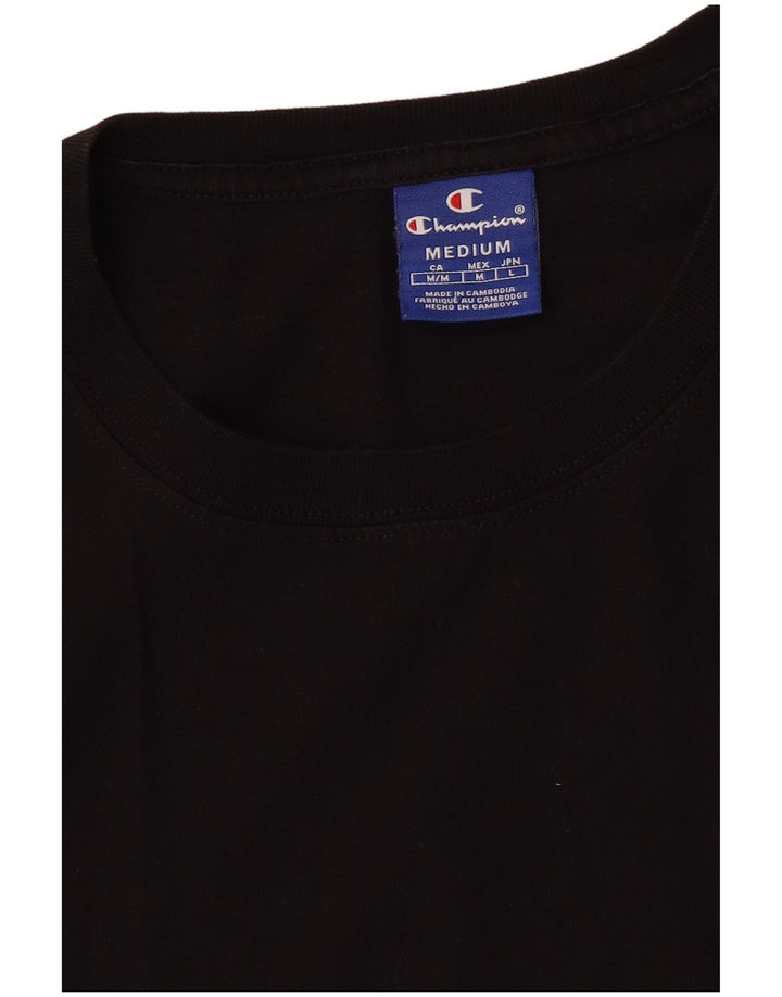 Camiseta feminina CHAMPION Crop Graphic UK 14 Médio Preto