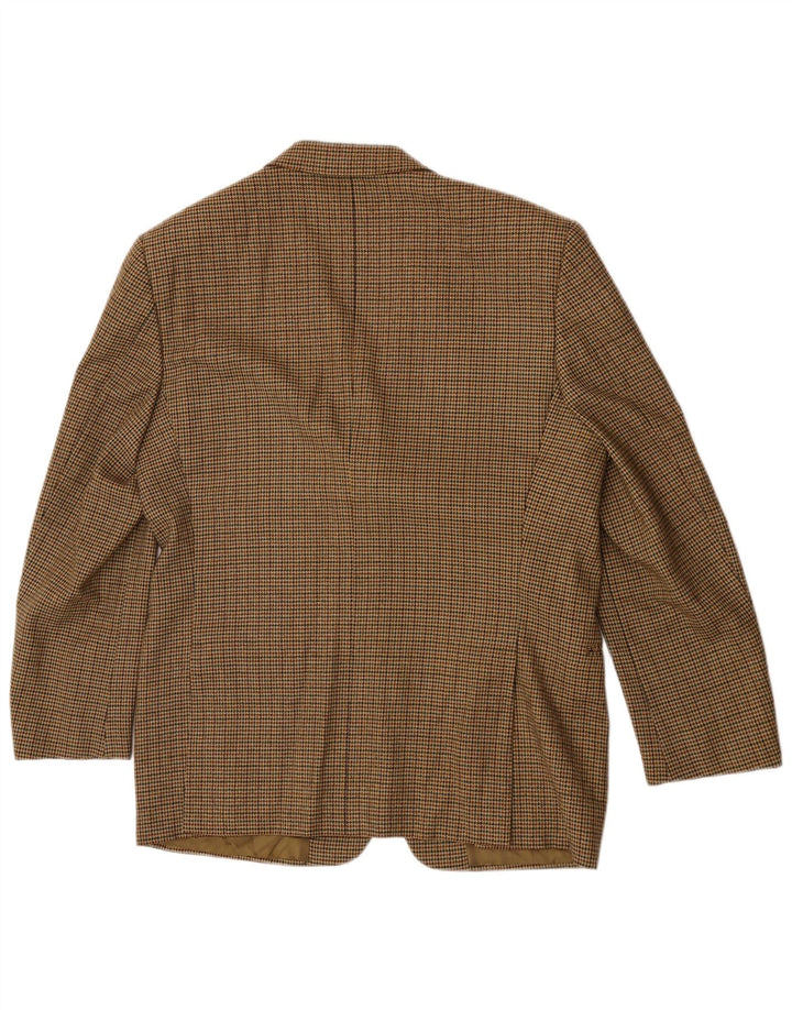 Jaqueta blazer masculina de 3 botões Emanuel Ungaro Reino Unido 38 médio marrom houndstooth