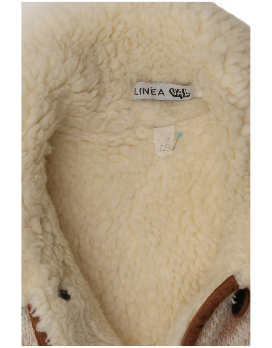 Jaqueta Sherpa estampada feminina vintage UE 40 média multicolorida Fair Isle
