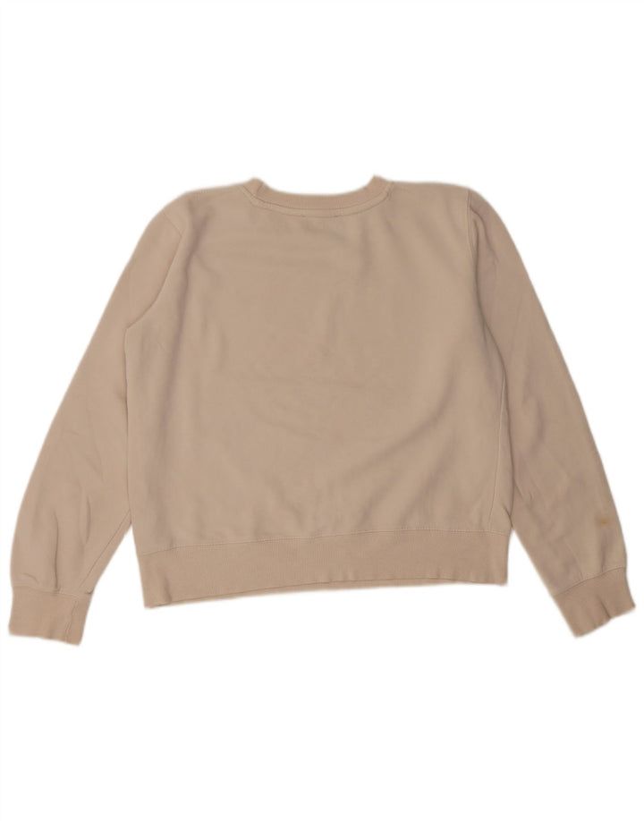 Zara Womens Crop Oversized Moletom Jumper Reino Unido 10 Pequeno Branco