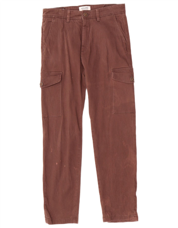 Calça cargo slim masculina Jack & Jones W29 L30 algodão marrom