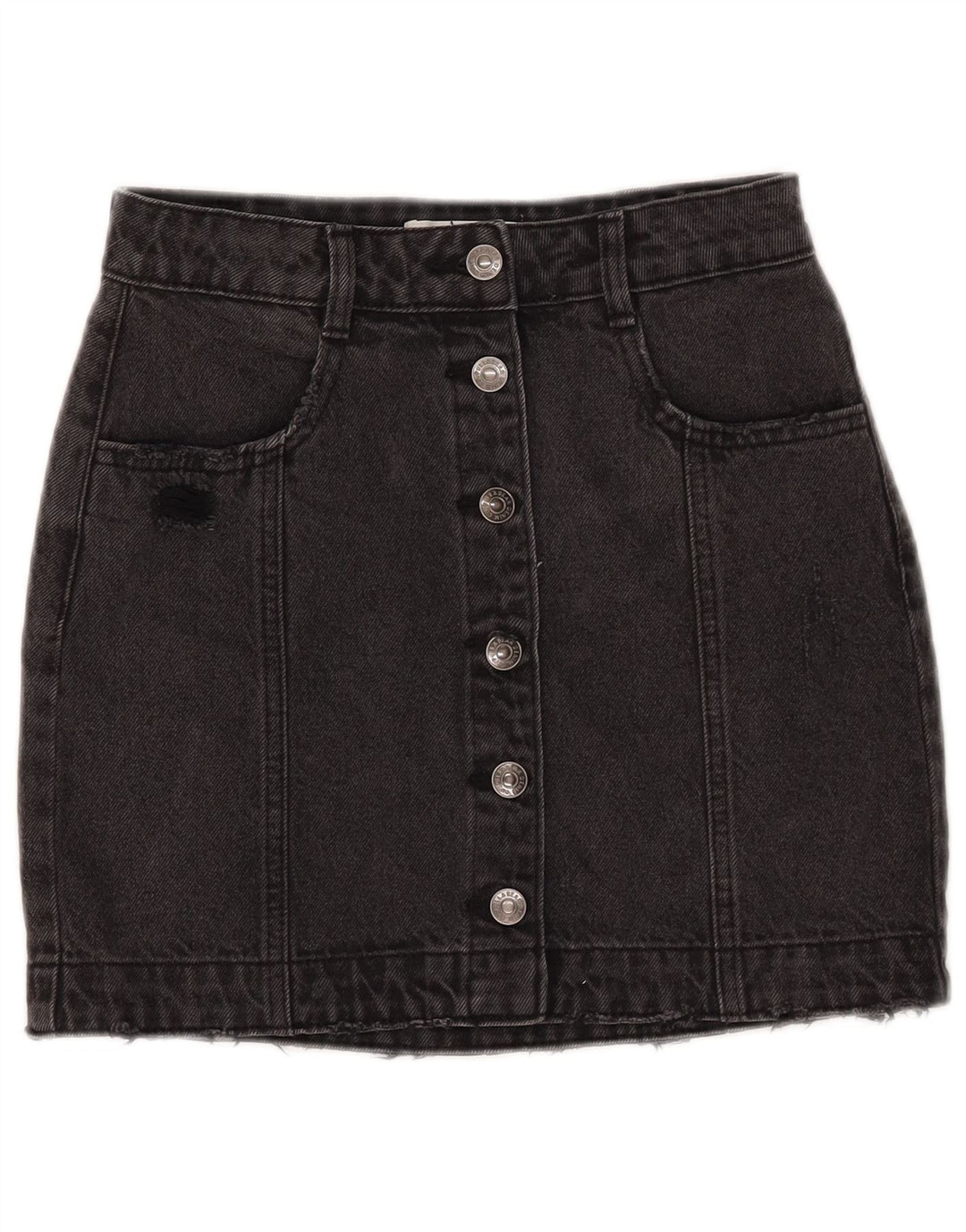 Saia jeans feminina PULL & BEAR pequena W26 algodão preto
