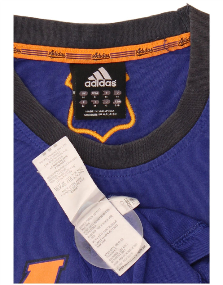 Adidas Mens Graphic T-Shirt Top Médio Algodão Azul