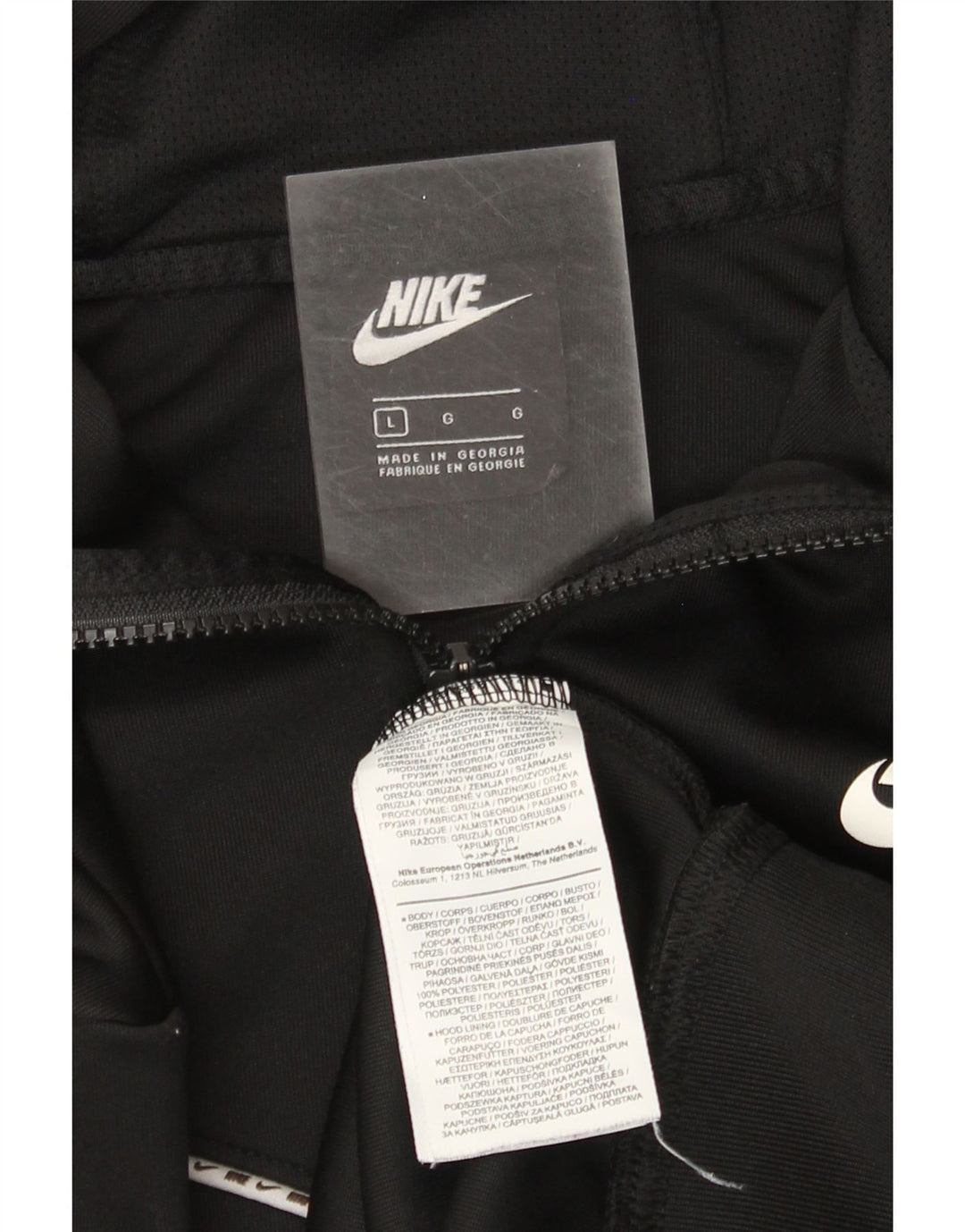 Suéter Nike masculino com capuz e zíper grande poliéster preto