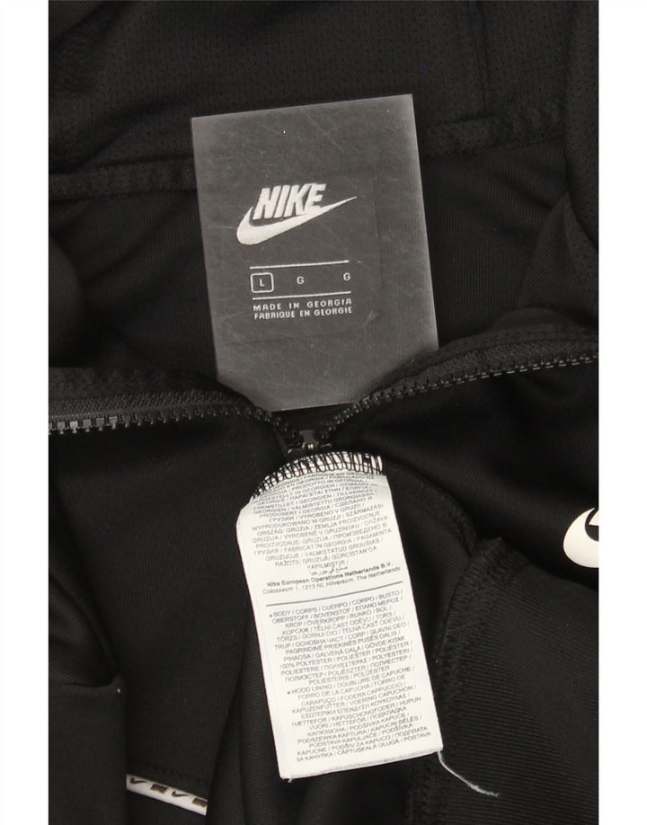 Suéter Nike masculino com capuz e zíper grande poliéster preto