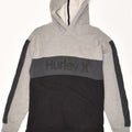 HURLEY Mens Graphic Hoodie Jumper Small Grey Colourblock Cotton | Vintage Hurley | Thrift | Second-Hand Hurley | Used Clothing | Messina Hembry 