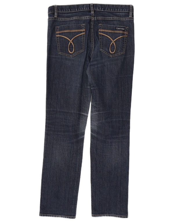 Calvin Klein Jeans Skinny Feminino EUA 10 Grande W32 L30 Azul Marinho Algodão
