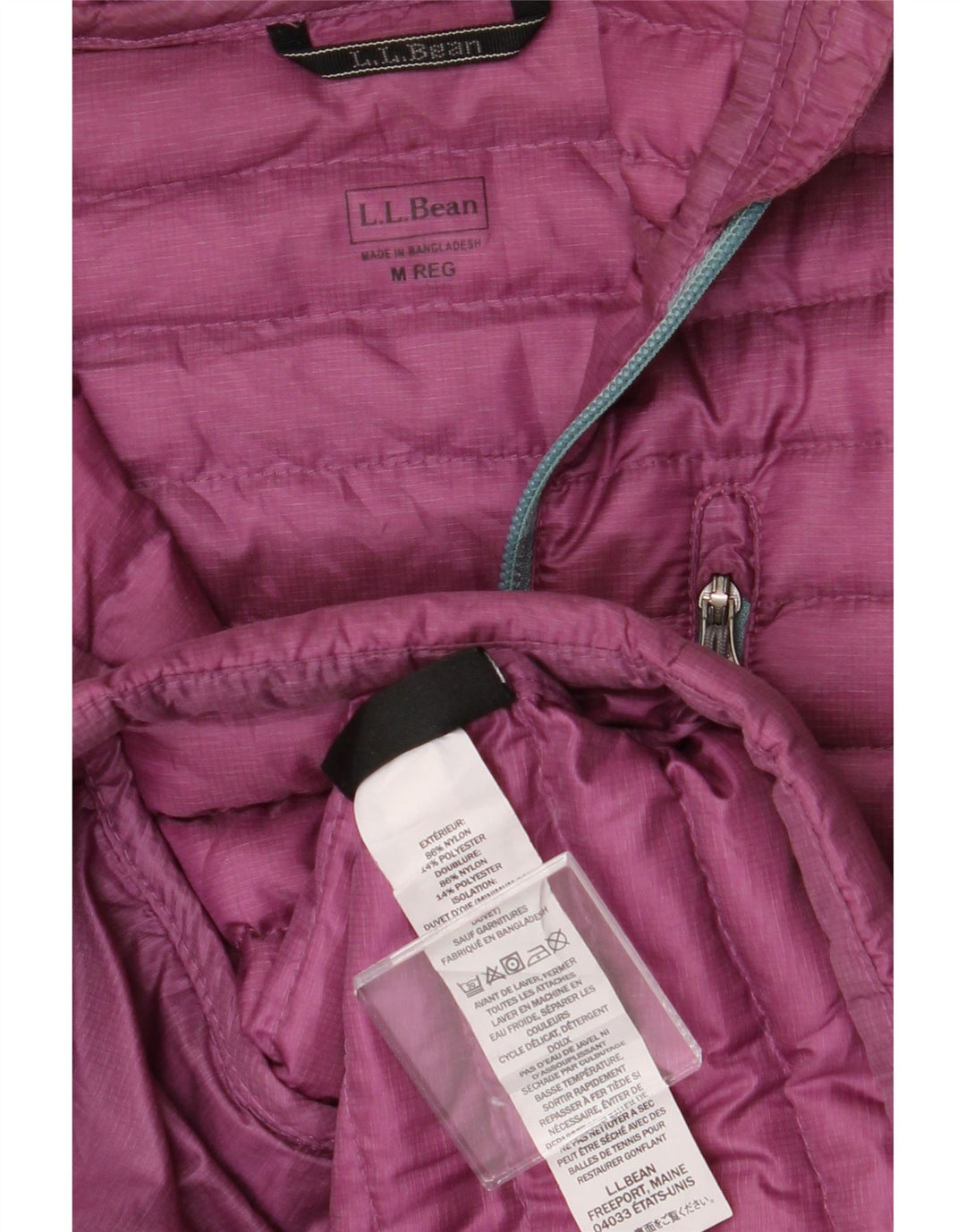 L.L.BEAN Womens Hooded Padded Jacket UK 14 Medium Purple Nylon Vintage L.L.Bean and Second-Hand L.L.Bean from Messina Hembry 