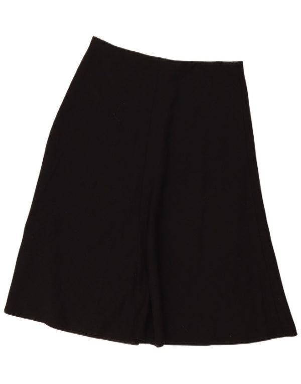 Saia feminina Marks & Spencer cintura alta evasê Reino Unido 14 grande W29 xadrez preta