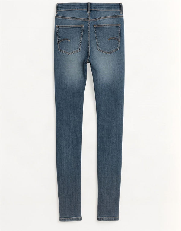 Zara Jeans feminino cintura alta super skinny EU 34 2XS W24 L27 azul