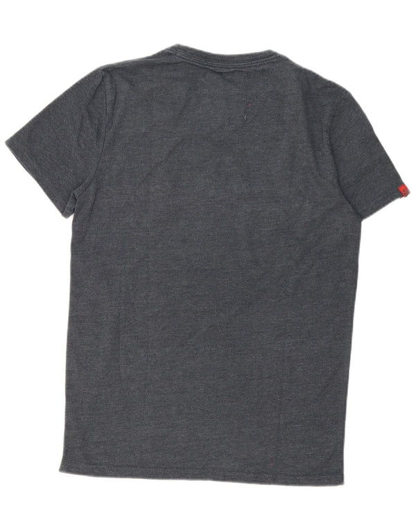 Camiseta gráfica masculina Superdry Top cinza médio algodão