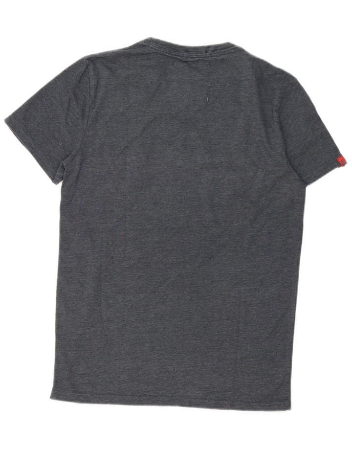 Camiseta gráfica masculina Superdry Top cinza médio algodão