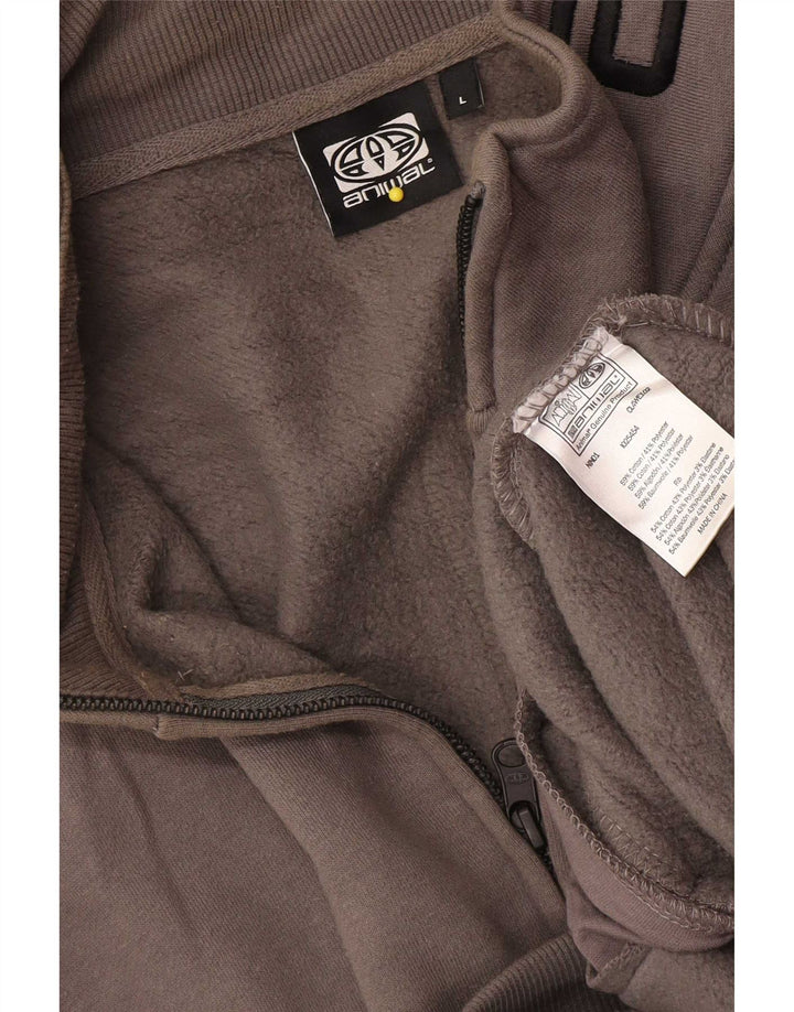 Animal Mens Graphic Tracksuit Top Jacket Grande Algodão Cinza