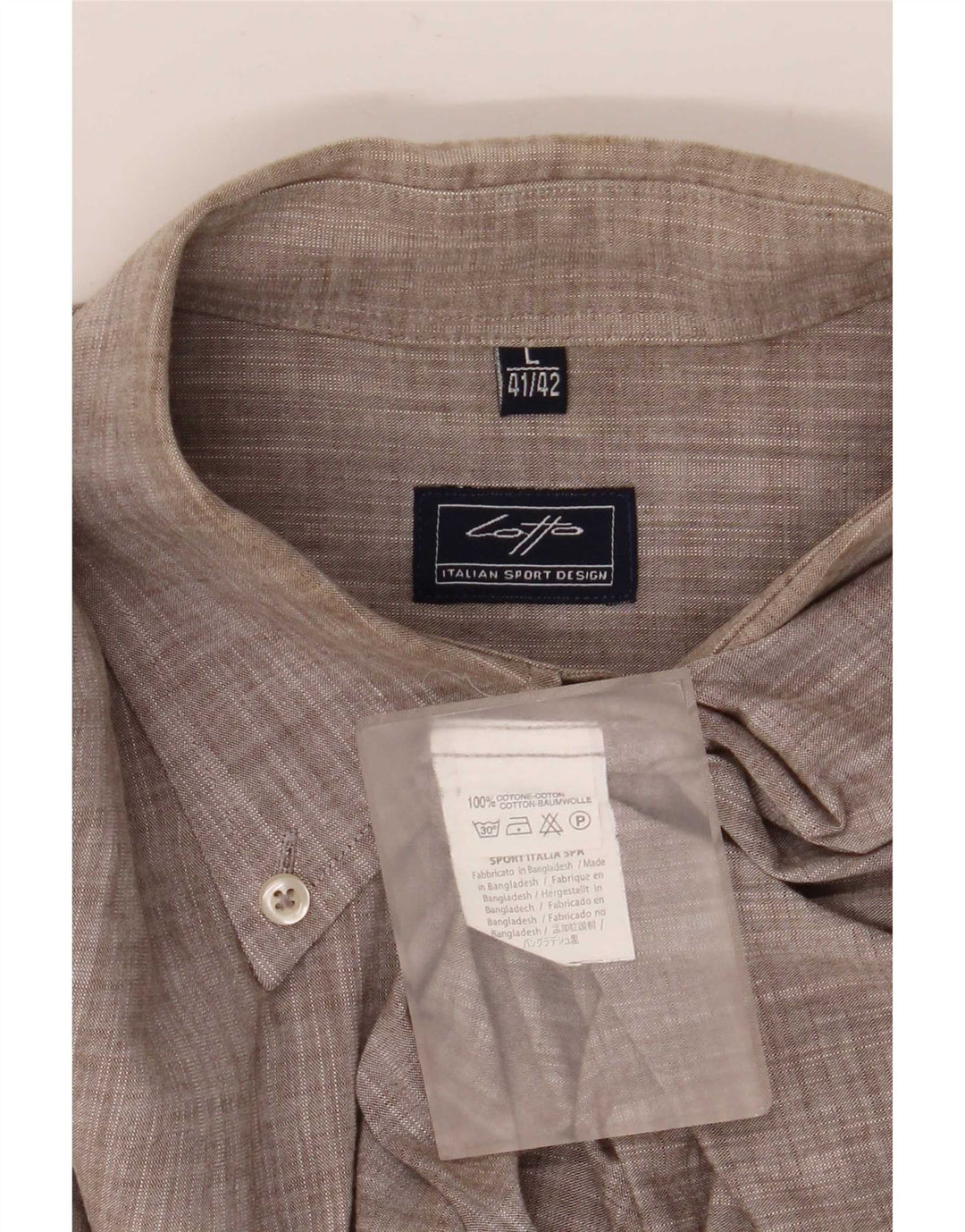Camisa masculina Lotto tamanho 41/42 grande algodão manchado cinza