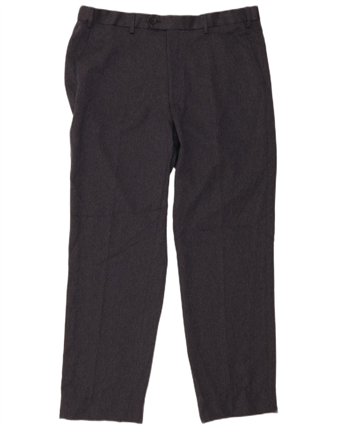 Calça masculina de ajuste regular MARKS & SPENCER W38 L33 azul marinho poliéster