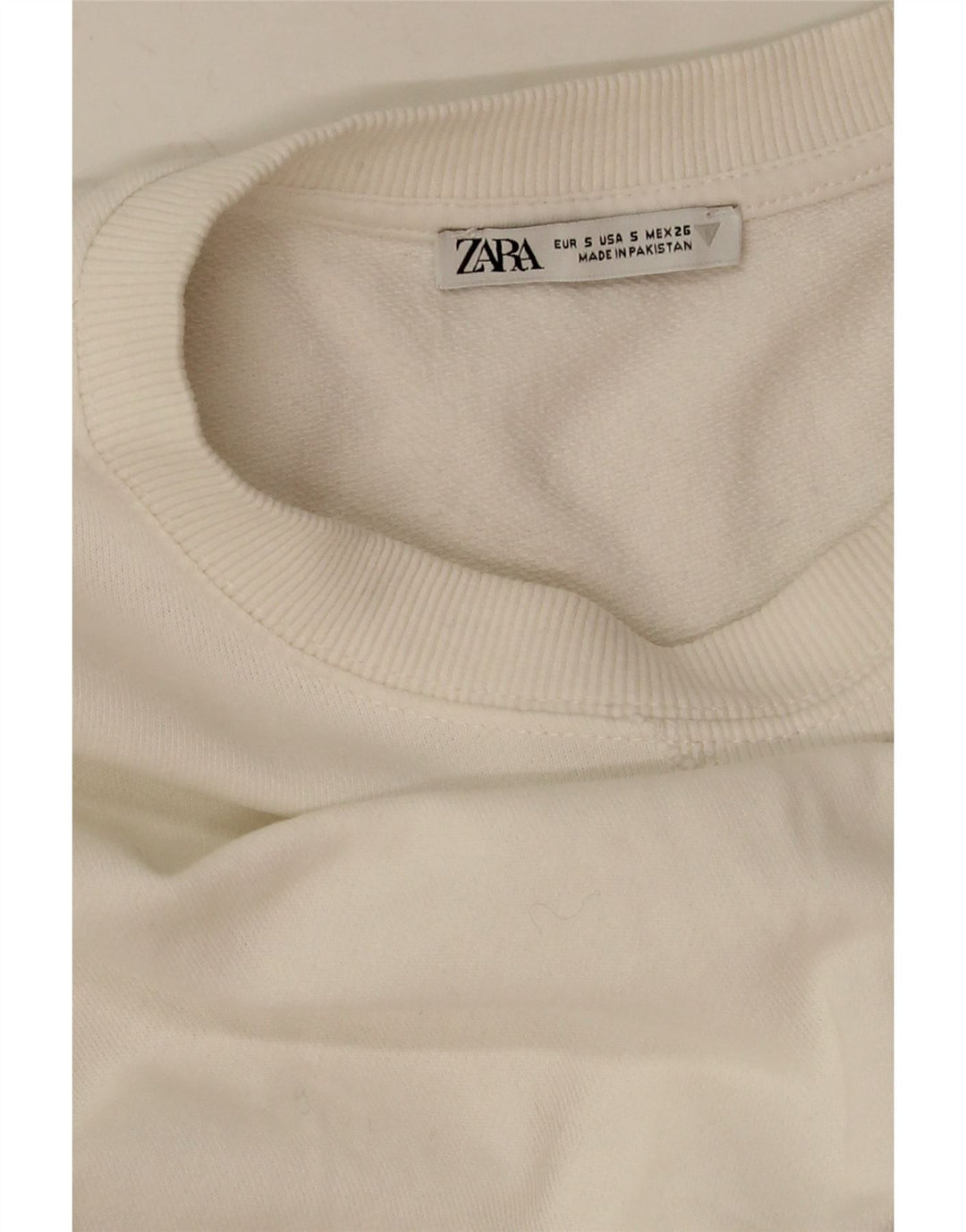 ZARA Womens Oversized Sweatshirt Jumper UK 10 Small White Vintage Zara and Second-Hand Zara from Messina Hembry 