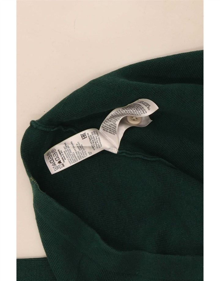 Suéter masculino Marks & Spencer com gola polo e pequeno bloco colorido verde