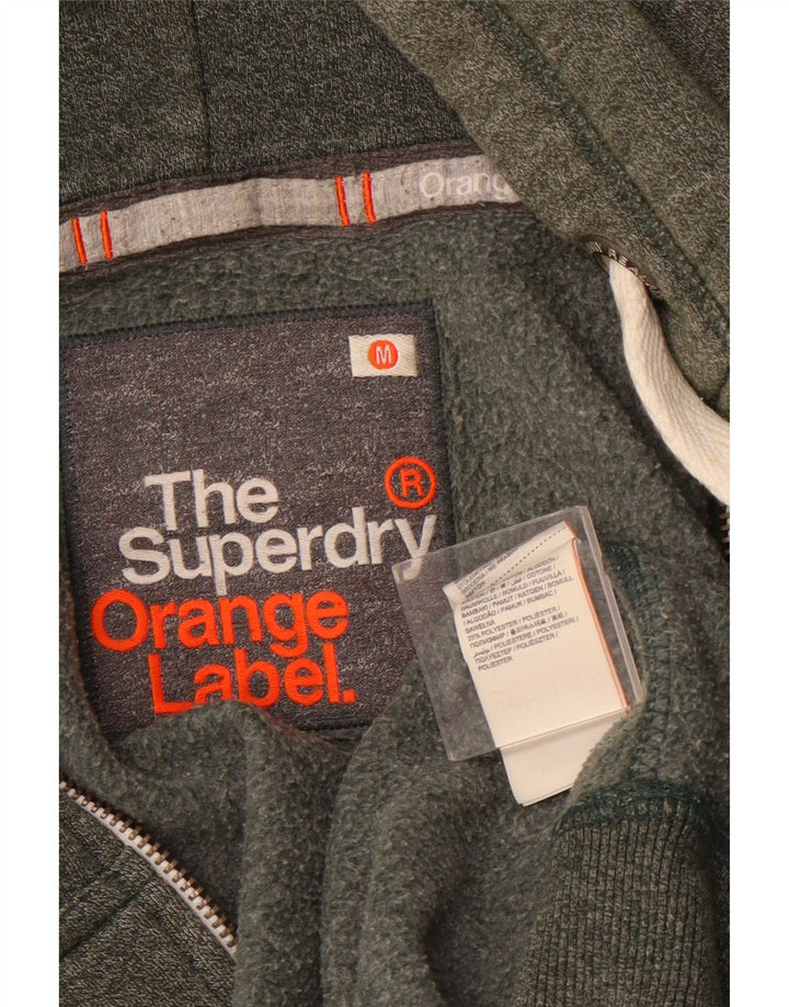Suéter masculino com capuz e zíper SUPERDRY algodão cáqui médio