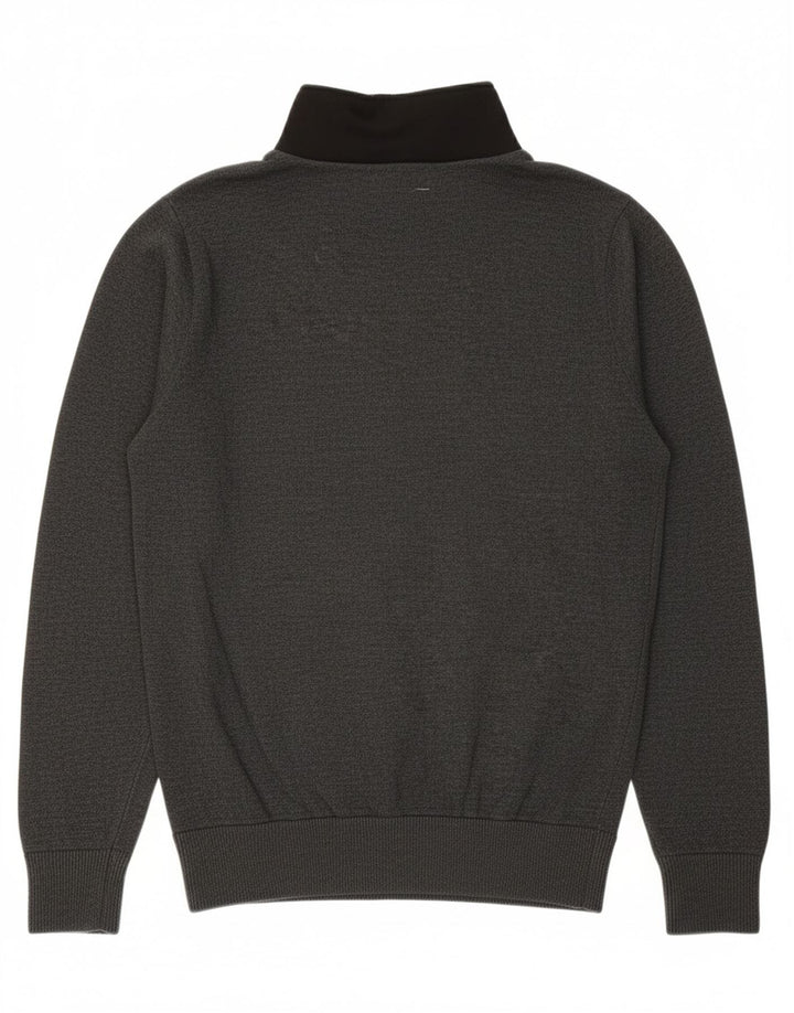 Suéter masculino CALVIN KLEIN com zíper e gola pequena de algodão cinza