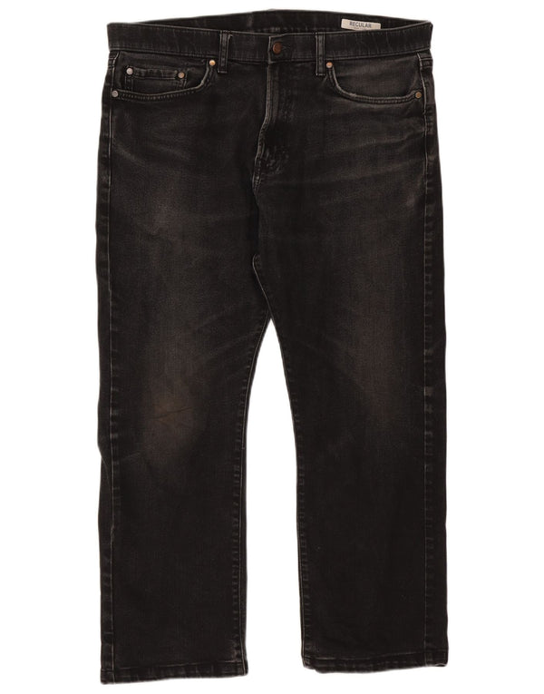 Jeans retos masculinos Marks & Spencer W36 L27 algodão preto