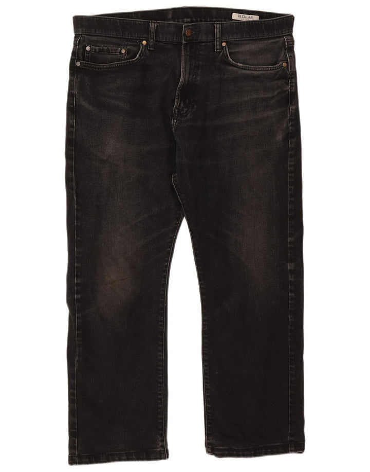 Jeans retos masculinos Marks & Spencer W36 L27 algodão preto