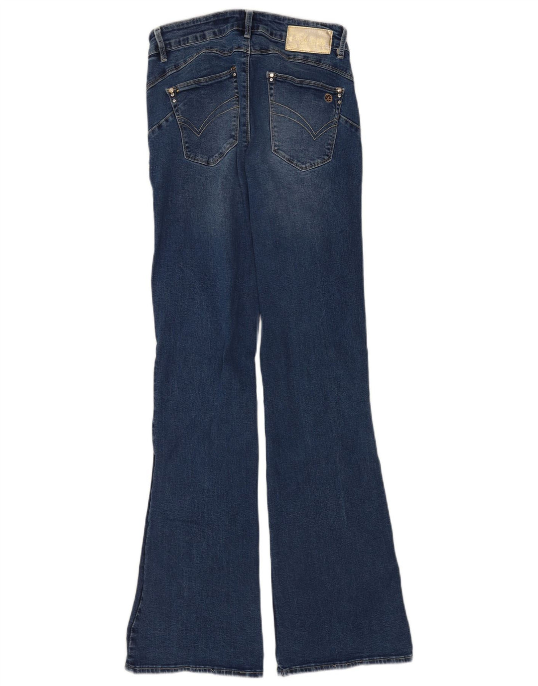 Sandro Ferrone Jeans feminino queimado IT 44 médio W26 L32 algodão azul